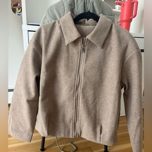 Zara Taupe Zip-Up Jacket